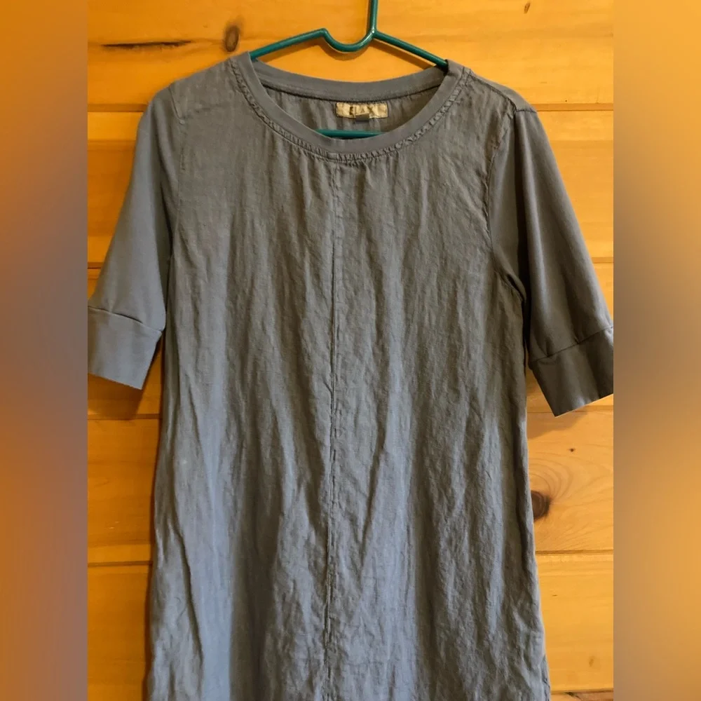 FLAX linen dress SIZE Petite (X-Small) β’ cornflower blue β’ NWOT β’ pockets! π - Picture 9 of 16